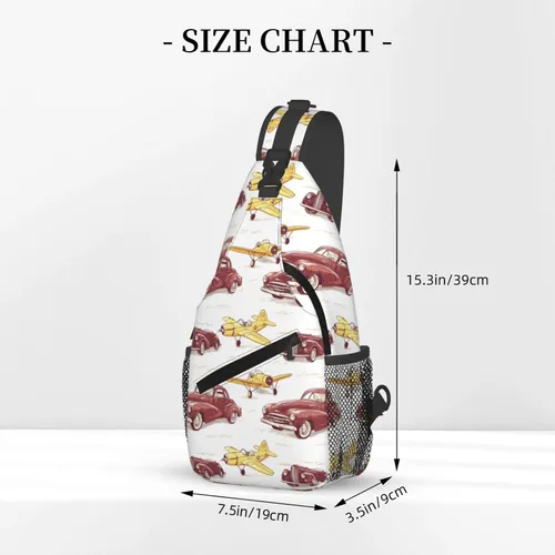 Vista 2 de Small Crossbody Bags for Women Men - Vintage Car Plane Print Adjustable Shoulder Bag Fanny Packs Belt Sling Bag Crossbody Purses Backpack for Travel