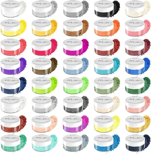 Vista 6 de MARBLERS Juego de colorantes en polvo de mica seguros para labios [Nudie 8 colores] Cosmético Pigmento de resina epoxi Tinte No tóxico