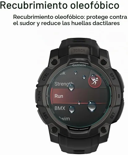 Vista 3 de Supershieldz Protector de pantalla de vidrio templado diseñado para Garmin Instinct 3 de 1.772 in (solar/amolado), antiarañazos, sin burbujas