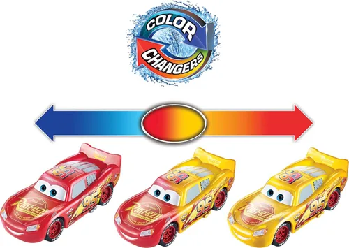 Vista 4 de Mattel Disney Pixar Cars - Colección de cambiadores de color, los autos de juguete cambian de color con el agua
