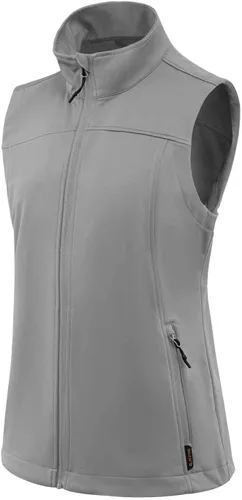 Vista 2 de baleaf Chaleco ligero Softshell sin mangas para mujer, resistente al viento, cuello alto con bolsillos con cremallera, correr, senderismo, golf