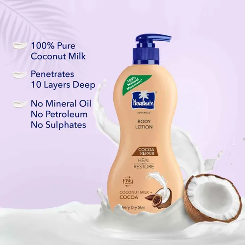 Vista 6 de Parachute Advansed Loción corporal reparadora de cacao, humedad intensa 13.5 onzas líquidas Paquete de 2