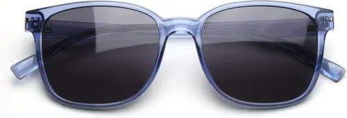 Vista 2 de JOO'RTI Gafas de sol polarizadas de gran tamaño para mujereshombres, protección UV, Marco azul, lente gris