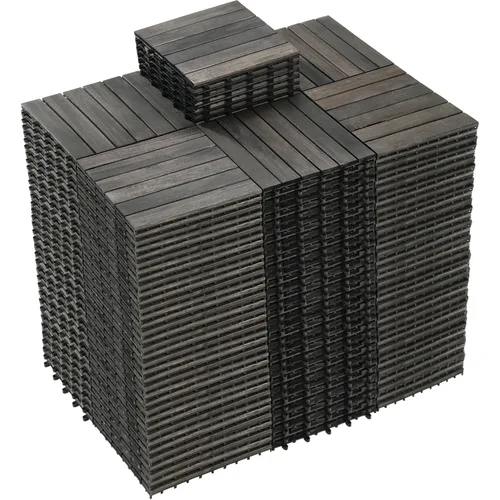 Vista 21 de PrimeZone - 9 azulejos entrelazados de madera de acacia sólida para terraza, patio, 12 x 12 pulgadas, impermeables, para interiores y exteriores