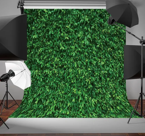 Vista 3 de Fondo de pared de césped de 5 x 5 pies, hojas verdes, césped, fiesta, fotografía, decoración de vegetación para cumpleaños, baby shower, boda