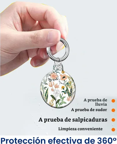 Vista 6 de ANDRIU Funda compatible con Air Tag, funda protectora con soporte para llavero de bucle, resistente a los arañazos para cartera, equipaje, perro