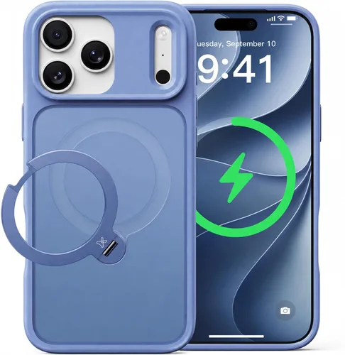 Vista 27 de CASEKOO Funda negra para iPhone 17 con soporte magnético giratorio de 360 grados