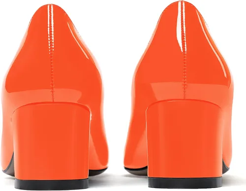 Vista 4 de MODENCOCO Zapatos de tacón bajo grueso y grueso para mujer, con puntera puntiaguda, de 2 pulgadas