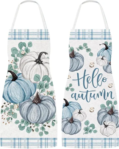 Vista 8 de Set of 2 Holiday Aprons Adjustable Kitchen Cooking Washable Aprons for Dinner Baking Grilling Party Supplies, 21.7 x 26.8 In