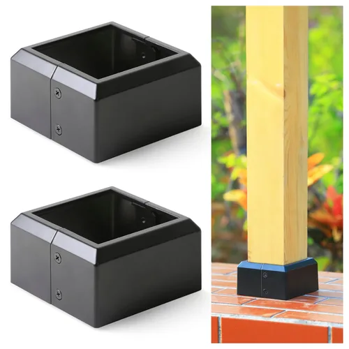 Vista 24 de Paquete de 4 cubiertas de base de poste de cubierta de aleación de aluminio (base de poste de 1 x 1 pulgada x 3.35 pulgadas), para pasamanos, Blanco