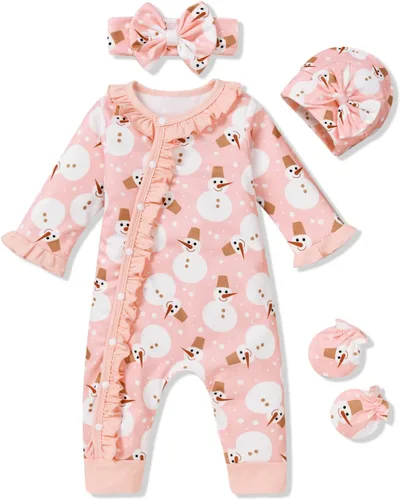 Vista 31 de Aalizzwell Mameluco para bebés niñas, traje de otoño invierno con accesorios Guepardo