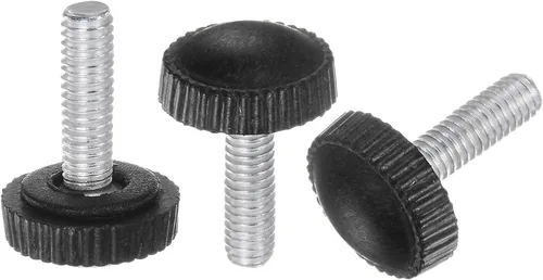 Vista 17 de uxcell 20 pomos moleteados de rosca métrica macho M4 x 0.236 in, pomos de sujeción de tornillo de pulgar, mango de plástico con perno roscado