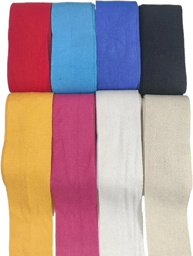 Vista 11 de Cinta de sarga de algodón natural de 2 pulgadas para coser, Home Deco -30 yardas de cinta de sarga duradera en espiga - Cinta de encuadernación