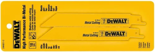 Vista 2 de DEWALT DW4811-2 - Hojas para sierra recíproca, parte trasera recta, 6 pulgadas, 18 TPI, paquete de 2
