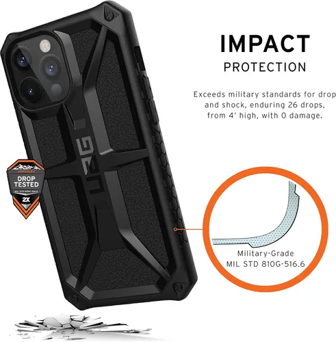 Vista 2 de URBAN ARMOR GEAR UAG-IPH20L-P-BK - Funda a prueba de golpes para iPhone 12 Pro Max (6.7) 2020, color negro