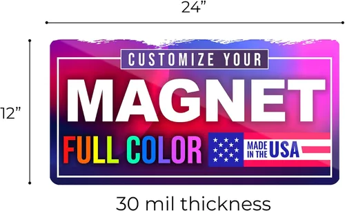 Vista 5 de Letreros magnéticos personalizados de 12 x 24 pulgadas a todo color para negocios y publicidad, imanes de vinilo personalizados de 30 mil