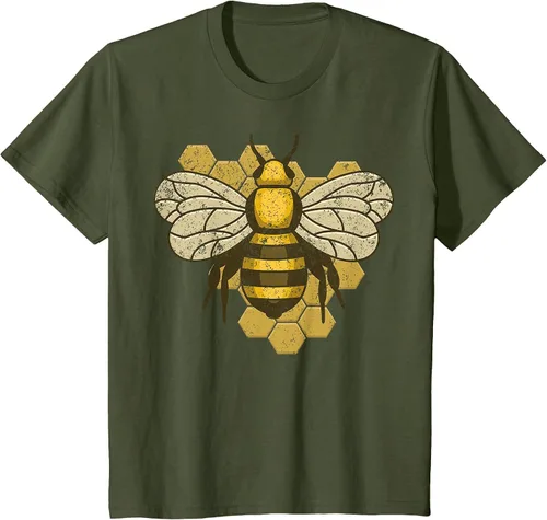 Vista 33 de Retro Beekeeper Beekeeper Honey Bumblebee Vintage Saves Bees T-Shirt Asphalt Grey