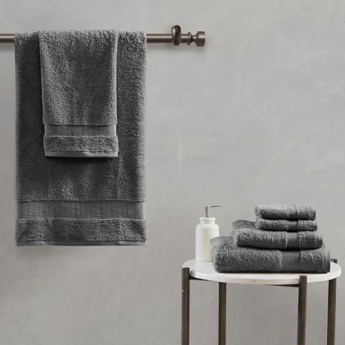 Vista 4 de Madison Park SIGNATURE Luce - Lujoso juego de toallas de baño 100% algodón egipcio, sedosas, suaves y altamente absorbentes, calidad de spa premium