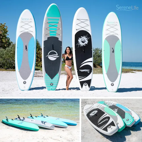 Vista 8 de SereneLife Tabla de Stand Up Paddle Inflable con Accesorios SUP Premium – Diseño Amplio y Estable con Almohadilla de Cubierta EVA Antideslizante