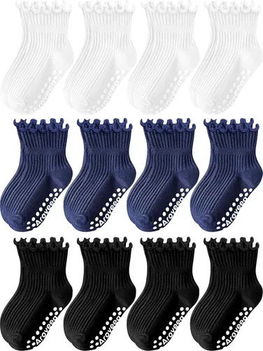 Vista 15 de Calcetines para niñas pequeñas, paquete de 12 calcetines de algodón para bright rainbow
