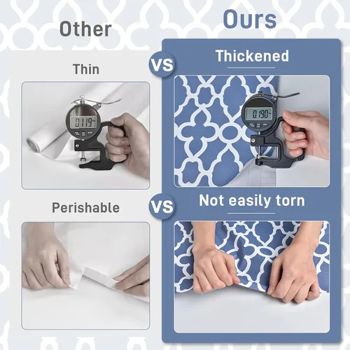 Vista 4 de Rugreat Papel tapiz geométrico azul marino para despegar y pegar, papel de contacto moderno bohemio para armarios, papel tapiz autoadhesivo