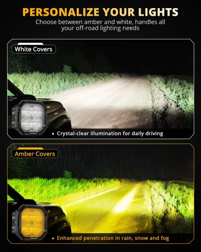 Vista 6 de Auxbeam Color Play Series SAE - Luces antiniebla LED de 3 pulgadas con DRL blanco y señal de giro para Ford Honda, Nissan, Subaru, Acura, Lexus