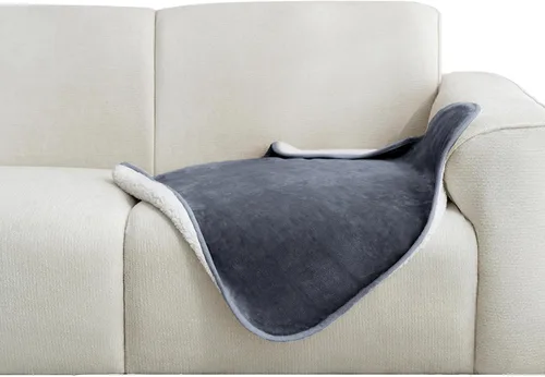 Vista 50 de gogobunny Manta de cama impermeable, manta reversible de forro polar Sherpa para perro, cachorro y gato, funda para muebles que protege la cama Beige