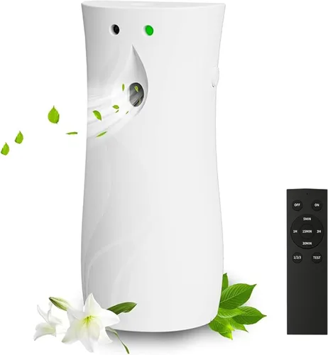 Vista 8 de Dispensador automático de ambientador en aerosol, dispensador de aerosol de pared/de pie con batería con control remoto para baño, hotel, oficina