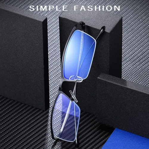 Vista 3 de Gafas de lectura fotocromáticas, gafas de lectura de tendencia, para hombres y mujeres, medio marco, para negocios, oficina, hombres