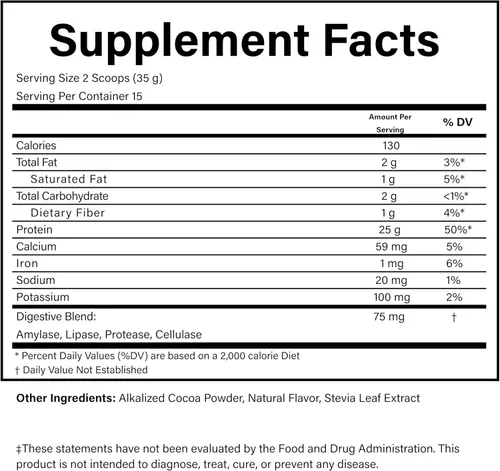Vista 6 de PURE® Proteína vegana deportiva - 0.88 oz de proteína vegetal para músculos y recuperación (15 porciones, 33+g por) chocolate