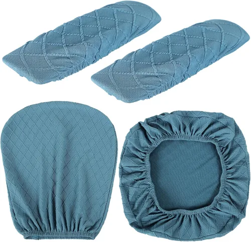 Vista 2 de Tallew Juego de 4 Fundas para Silla de Oficina, Fundas Universales Elásticas para Computadora, Fundas Estiras para Asiento de Silla, Fundas