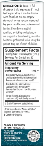 Vista 8 de Host Defense Extracto de CordyChi - Suplemento energético y de apoyo inmunológico - Suplemento Cordyceps y hongo Reishi para relajación y apoyo