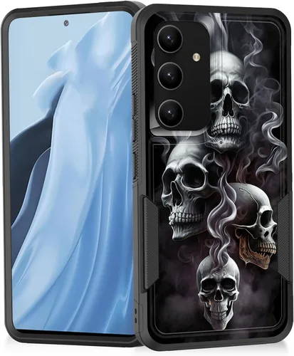Vista 165 de Funda para Galaxy A14 5G, resistente de doble capa híbrida de policarbonato duro, goma suave, a prueba de golpes, funda protectora resistente
