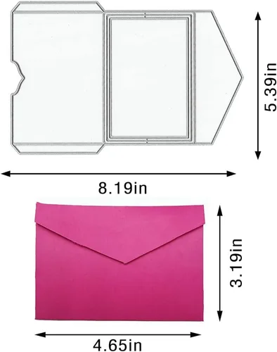 Vista 2 de ALIBBON Troqueles de sobres para hacer tarjetas y álbumes de recortes, moldes de plantillas de metal para álbum de fotos de bricolaje, estampado