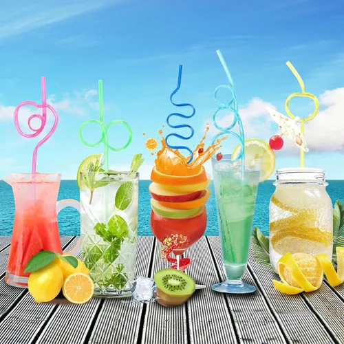 Vista 3 de 36 pajitas locas, coloridas y divertidas pajitas para niños, reutilizables, ideales para fiestas y fiestas de cumpleaños