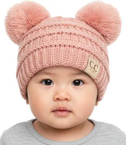 Vista 25 de Funky Junque Gorro de invierno con doble pompón para bebé de 0 a 12 meses, bonito gorro de punto acogedor para clima frío Patrón de tejido