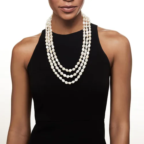 Vista 7 de Ross-Simons 10-11mm Cultured Pearl Long Endless Necklace