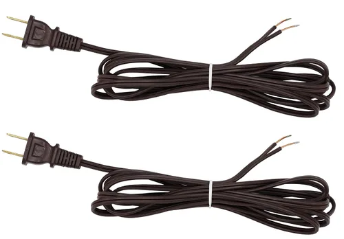 Vista 5 de Creative Hobbies Cable de lámpara marrón, 8 pies de largo, SPT-1, calibre 18, cable de alimentación con certificación UL para reparación o reemplazo