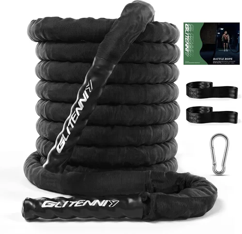 Vista 7 de Cuerda de batalla rosa de 1 pulgada, 30 pies, cuerda de batalla para gimnasio en casa, ejercicio para entrenamiento de ejercicio, entrenamiento