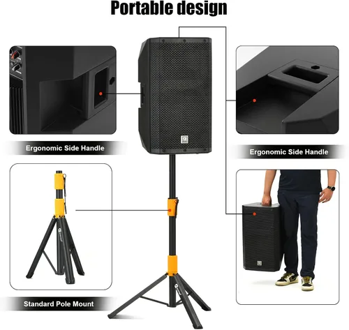 Vista 4 de EXOTON C-12AP - Altavoces PA profesionales de doble alimentación de 12 pulgadas, sistema PA activo y pasivo de 1500 W con pantalla LCD a