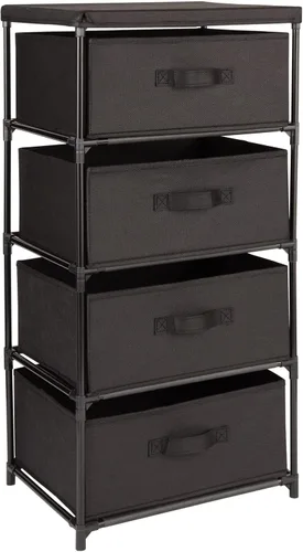 Vista 12 de Cajón clóset de almacenamiento de 4 niveles para ropa, ropa interior, documentos, objetos de la Casa, color café – (16.5 x 12.9 x 33 pulgadas)