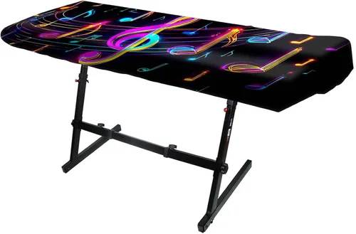 Vista 12 de Nuxovilar Cubierta elástica de 88 teclas para teclado y piano, a prueba de polvo, seda de leche elástica con neón, patrón de teclas de teclado