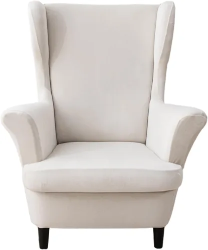 Vista 10 de Eco-Ancheng Wingback - Fundas para silla de 2 piezas para sillas con respaldo de ala, fundas de terciopelo lavables para sillas con respaldo de ala
