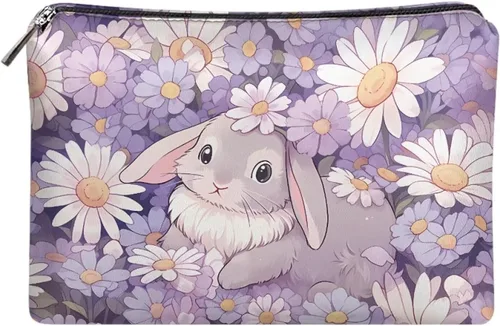 Vista 15 de Flashideas Bolsa de maquillaje portátil de cuero impermeable bolsa de cosméticos embrague maquillaje cepillo bolsa, Estampado De Mármol Azul 1