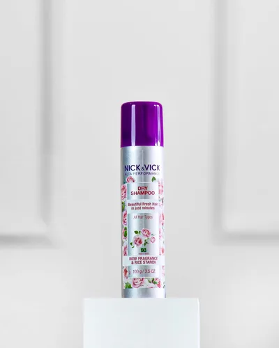 Vista 3 de NICK & VICK, Champú seco fragancia rosa, cabello fresco en minutos