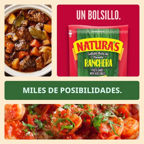 Vista 5 de NATURA'S Salsa Ranchera, Heat-and-Eat Ranch - Salsa para pasta en bolsa de 7.1 onzas, fácil de abrir (paquete de 3)