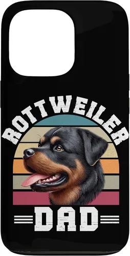 Vista 10 de Rottweiler Dad Rottie Father Dog Parent Father's Day Retro Case for iPhone 16