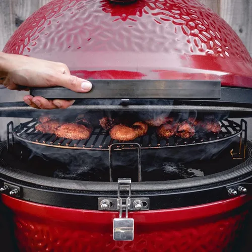 Vista 5 de Kamado Joe SlōRoller - Cámara de humo hiperbólica con inserto de accesorio de rejilla de acero inoxidable para parrilla de carbón y ahumadores Big