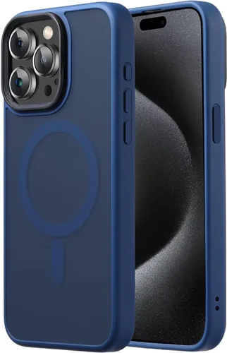 Vista 69 de Tigowos Funda magnética para iPhone 15, resistente a las caídas, sensación de piel mate, a prueba de golpes, ajuste delgado para iPhone 15, negro
