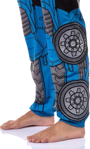 Vista 6 de INTIMO Transformers - Traje de pijama retro de una pieza para hombre, diseño de Bumblebee Optimus Prime